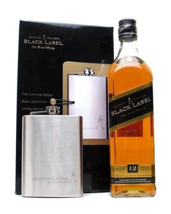 Johnnie Walker 12 年 Black Label Hip Flask Pack