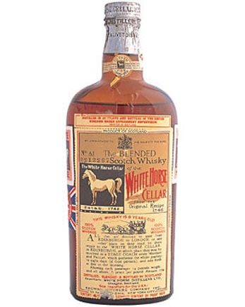 White Horse Bottled 1960's Flat Bottle