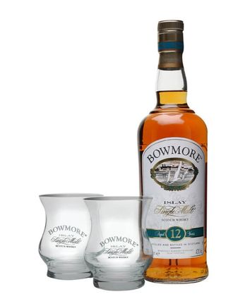 Bowmore 12 年 2 Glasses Gift Pack