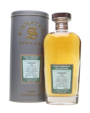 Glencraig 1976 30 年 Bourbon Barrel Signatory Cask Strength Collection
