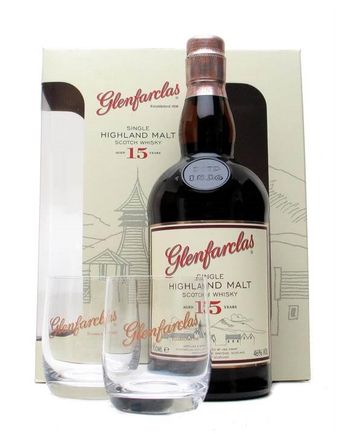Glenfarclas 15 年 Set with Two Glasses