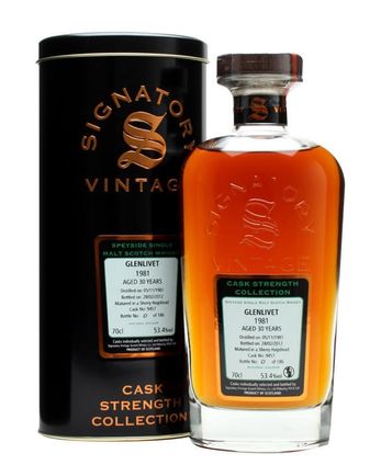 Glenlivet 1981 30 年 Sherry Hogshead #9457 Signatory Cask Strength Collection