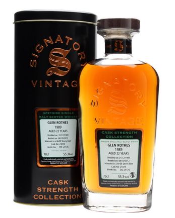 Glenrothes 1989 22 年 Sherry Butt #24378 Signatory Cask Strength Collection