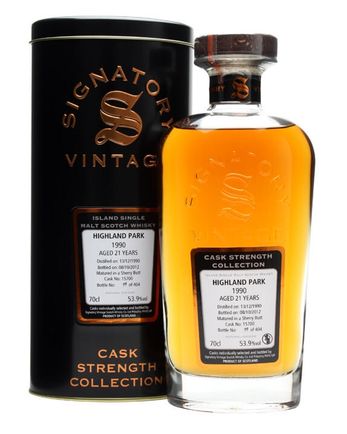 Highland Park 1990 21 年 Sherry Butt #15700 Signatory Cask Strength Collection