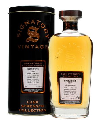 Inchmurrin 1993 19 年 Casks #2844+5 Signatory Cask Strength Collection