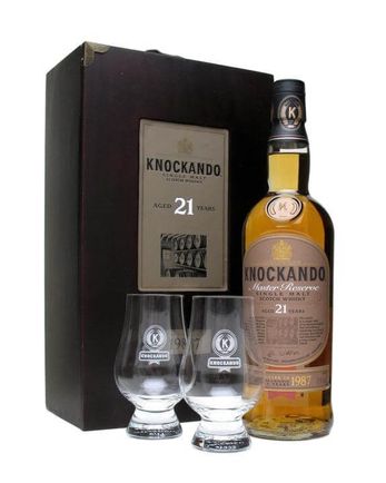 Knockando 1987 21 年 Master Reserve 2 Glasses