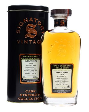 Rare Ayrshire Ladyburn 1975 36 年 Cask #3419 Signatory Cask Strength Collection