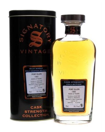 Port Ellen 1983 27 年 Wine Treated Butt Signatory Cask Strength Collection