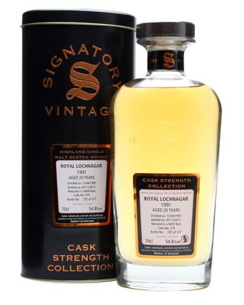 Royal Lochnagar 1991 20 年 Sherry Butt #374 Signatory Cask Strength Collection