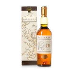 Talisker 10 Year Old, Old Map Label with Presentation Carton
